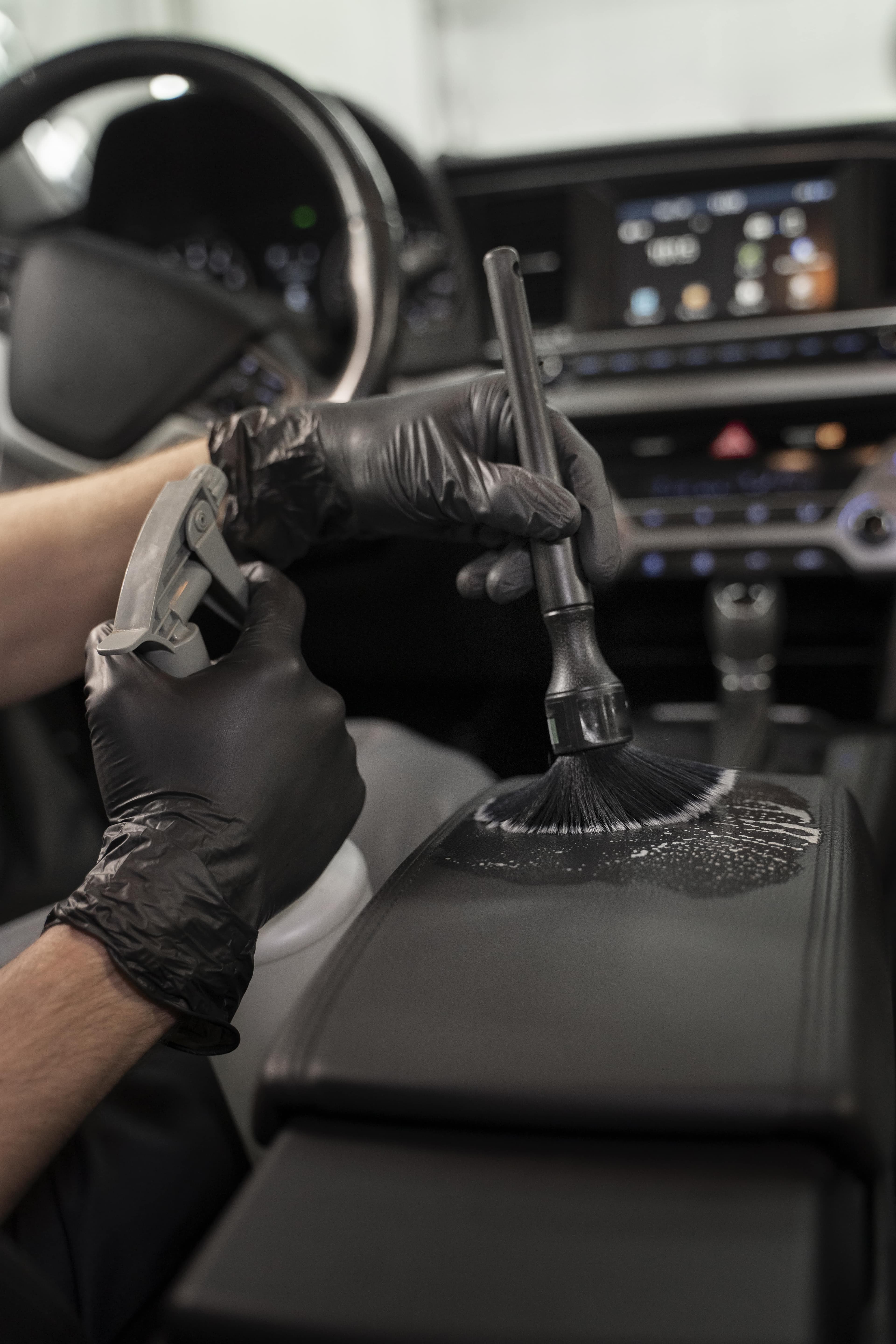 Beautiful car interior clean up service